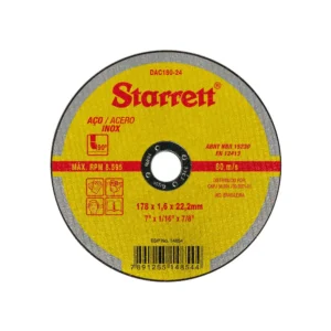 Disco Abrasivo de Corte 7” x 1/16” x 7/8” DAC180-24 C/12 peças – Starrett - Imagem 2