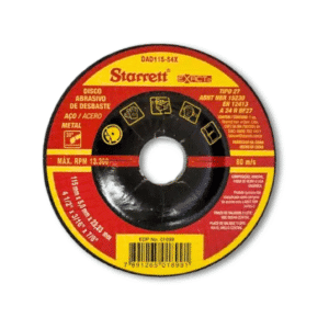 Disco Abrasivo de Desbaste Exact 4 1/2'' x 3/16'' x 7/8'' C/3 peças DAD115-54X - Starrett - Imagem 2
