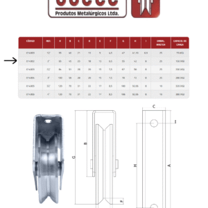 Roldana 2'' canal V com Caixa Kit c/2 peças - JOCEC - Imagem 5