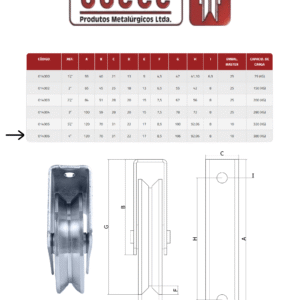 Roldana 4'' canal V com Caixa Kit c/2 peças - JOCEC - Imagem 5